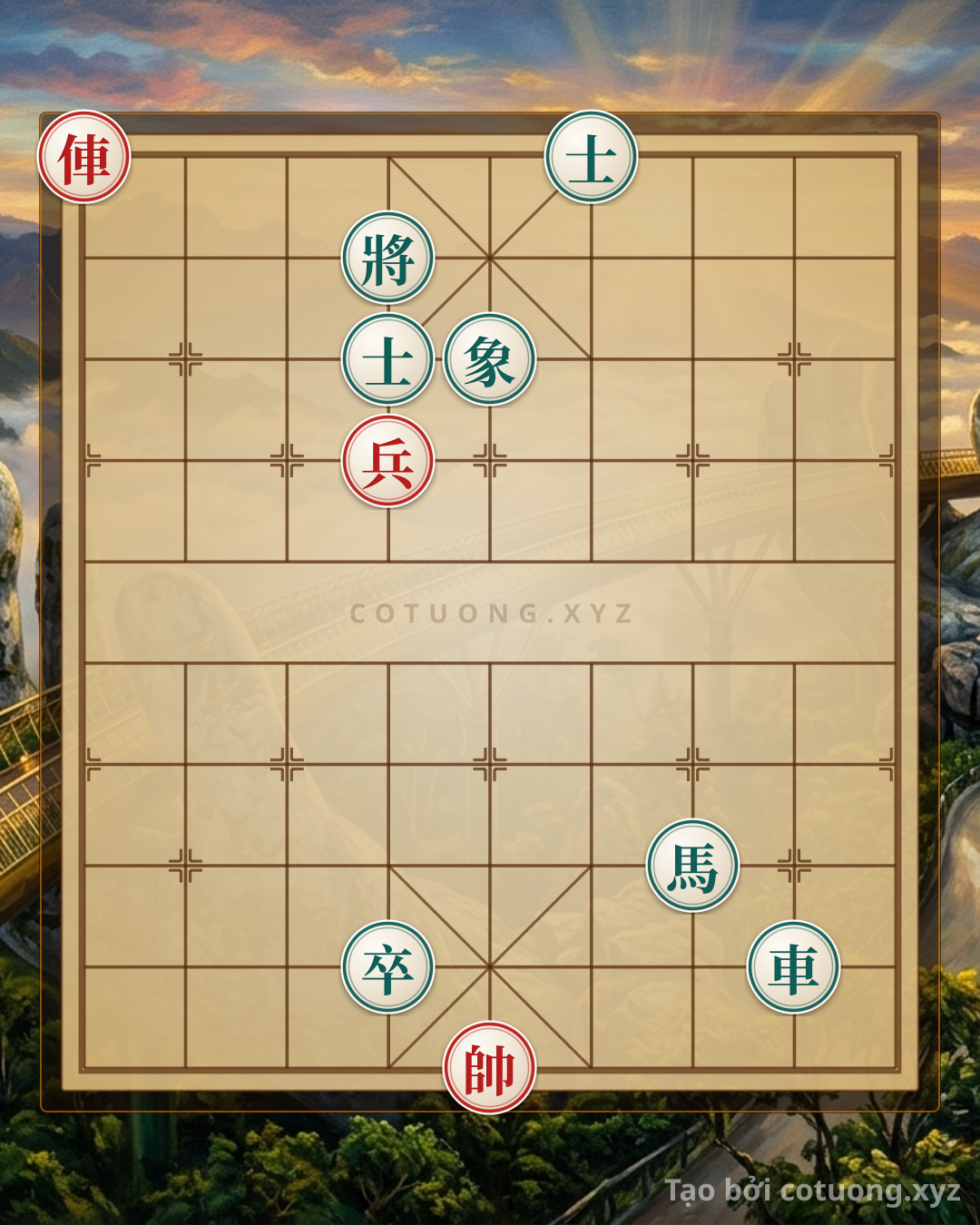 Challenge: Red General's Gambit: The Rook at 9 Defeats the Black Advisors in 5 Moves - Can you solve it?