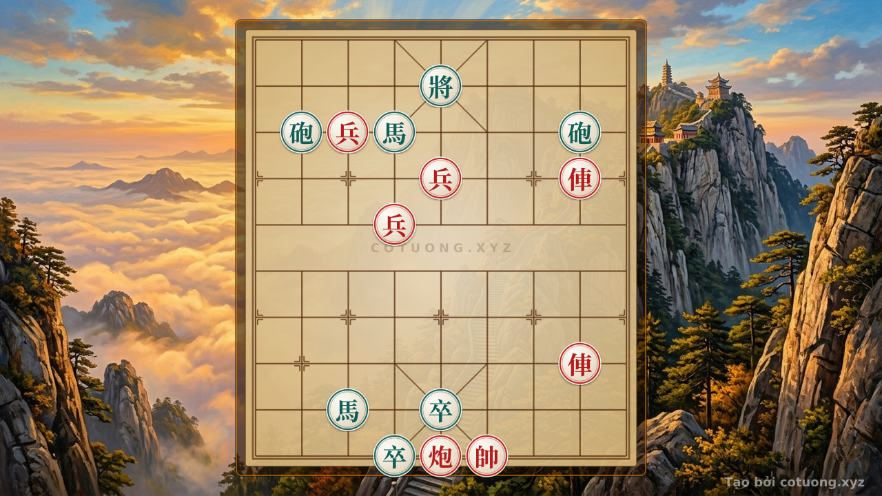 Thế cờ: Red Rook's Straight Thrust 2: The 'Storm' Strategy on the Chessboard — Cờ Tướng Online