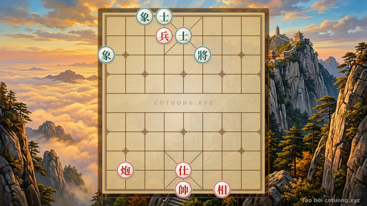 Thế cờ: Defensive Counterattack: How Red Effectively Uses Cannons and Pawns to Defeat Black's Elephant Formation — Cờ Tướng Online