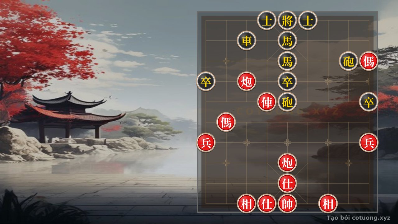 Thế cờ: Red General Chess: The 'Double Horse Leg' Strategy and Empty Cannon Trap - Defense Requires Patience — Cờ Tướng Online
