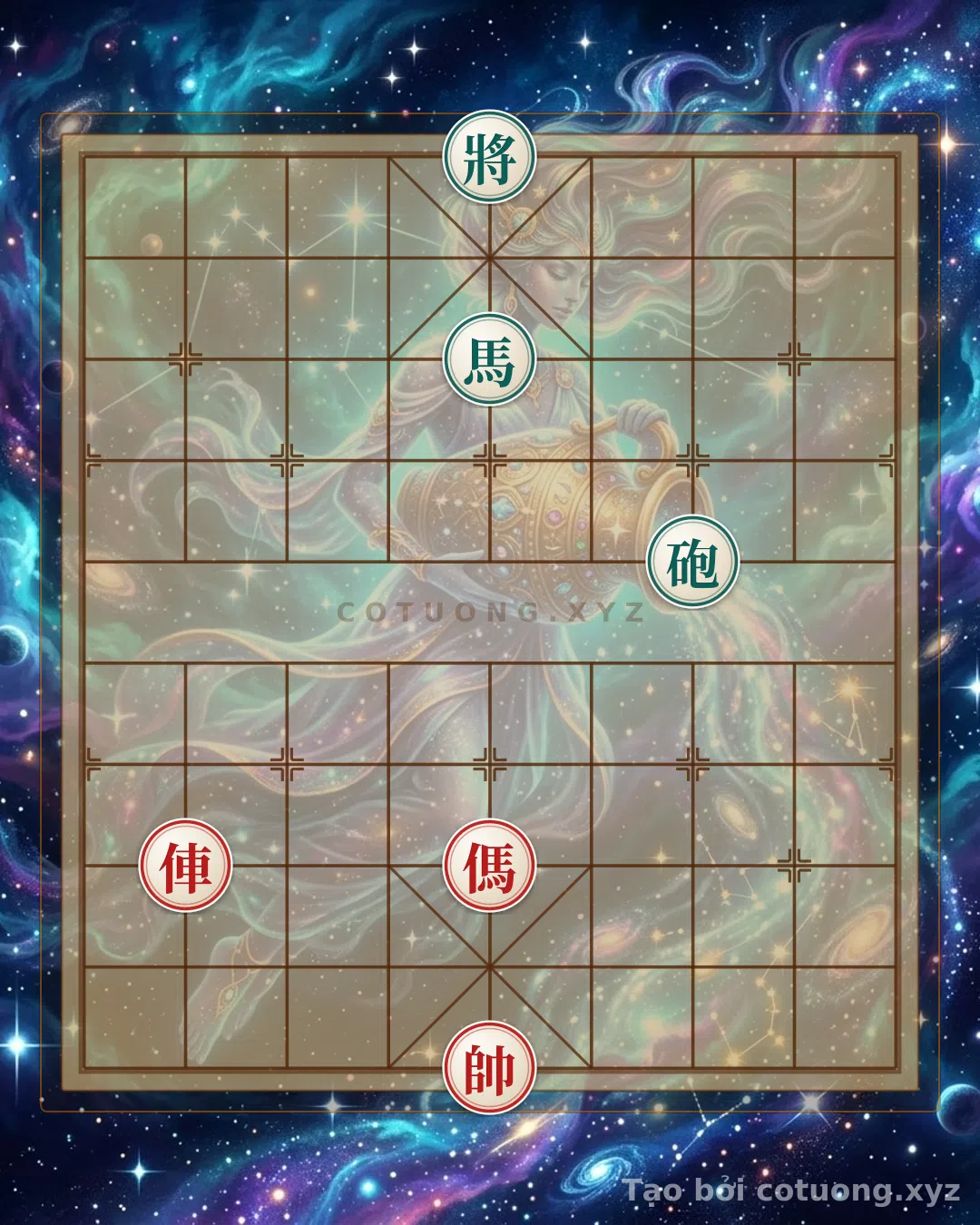 Thế cờ: Xiangqi Endgame: Tactical Checkmate with Two Horses Interlocking — Cờ Tướng Online