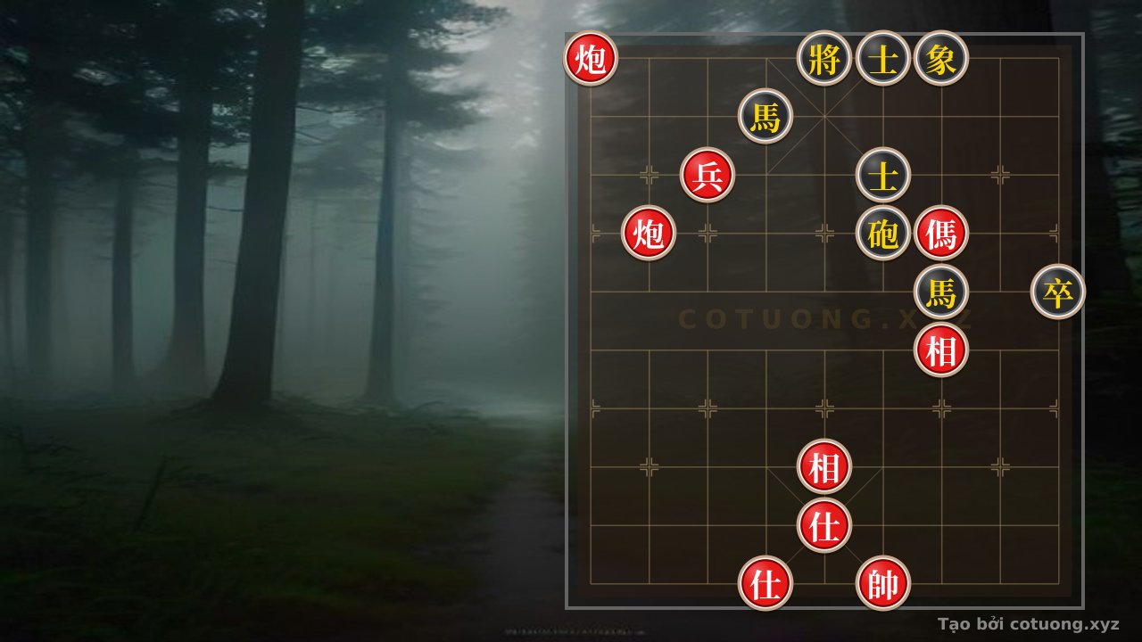 Thế cờ: The 'Red Cannon on the 9th File' Formation - The Black General's Defensive Strategy in Xiangqi — Cờ Tướng Online