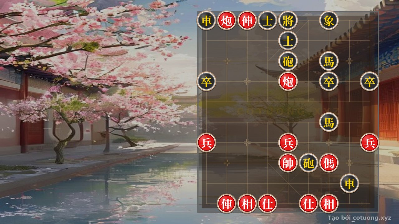 Thế cờ: Black's Subtle Defense: Red Rook on File 8 Threatens, Black Cannon on File 5 Waits for Opportunity — Cờ Tướng Online
