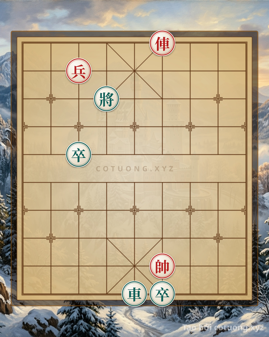 Challenge: Red Chariot on File 4, Rank 10 - The Trap to Sacrifice the Black General: 