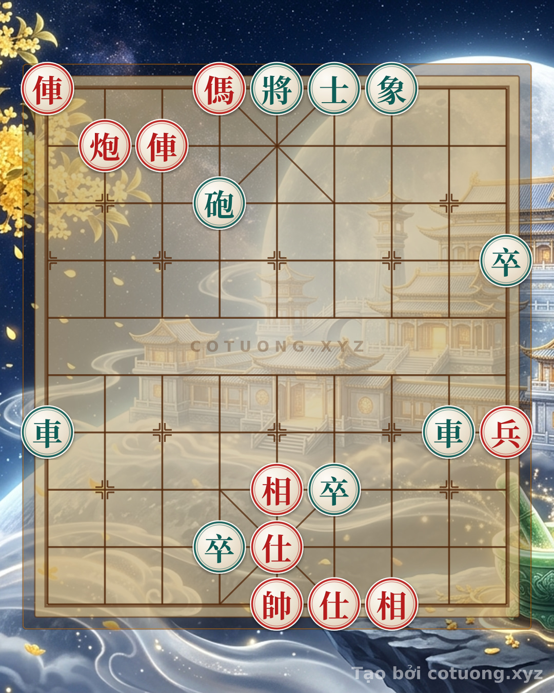 Challenge: Xiangqi Position: Red Rook at 9-10 and Red Horse at 6-10 attacking Black Rook at 8-4 - Can you solve it?