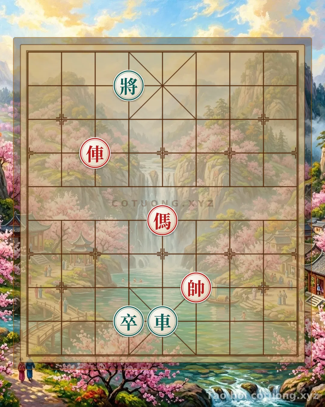 Thế cờ: Xiangqi Masterpiece: When the Red Chariot Clashes with the Black Pawn - The Decisive Battle on File 4 — Cờ Tướng Online