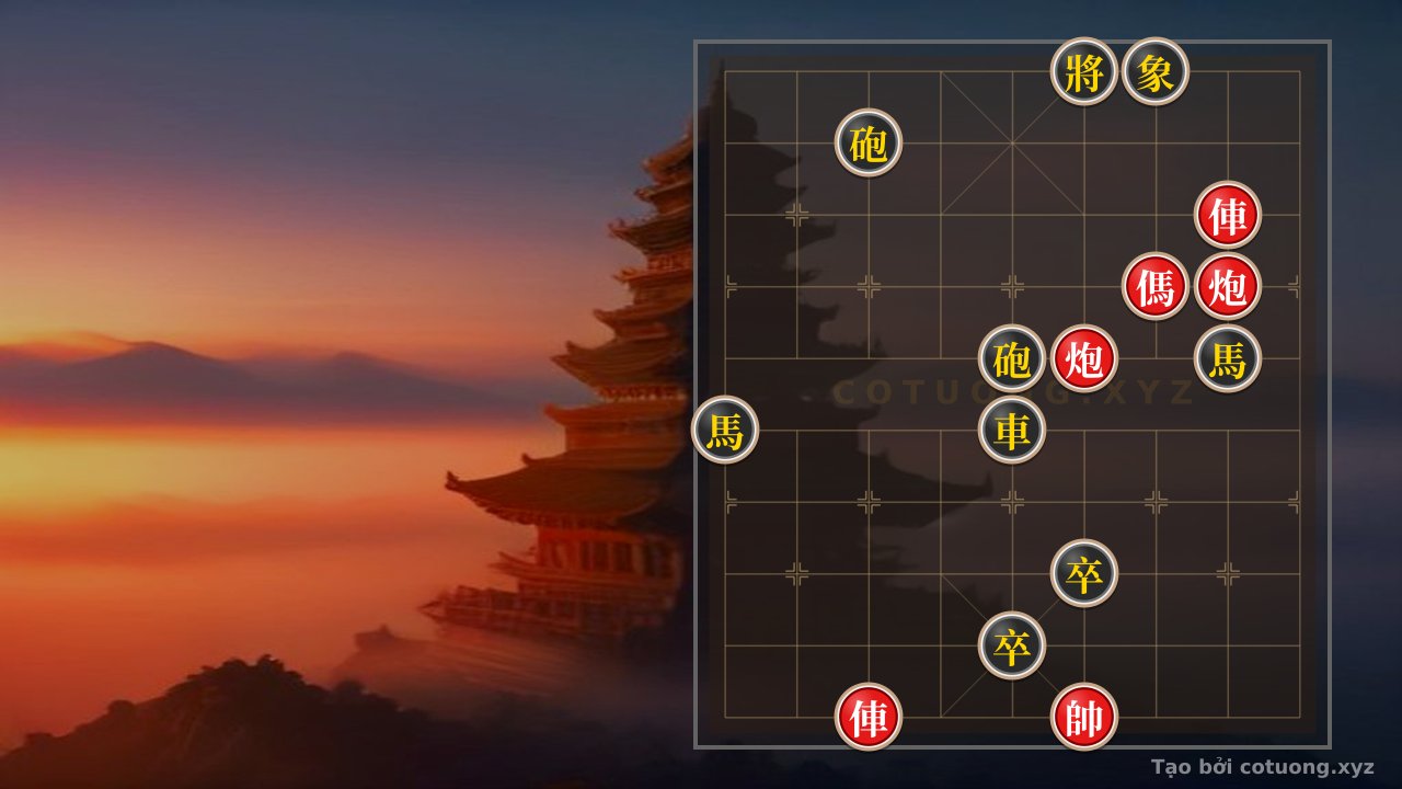 Thế cờ: Red General Wins: Strategy to Break Black's Chariot with a Straight Attack — Cờ Tướng Online