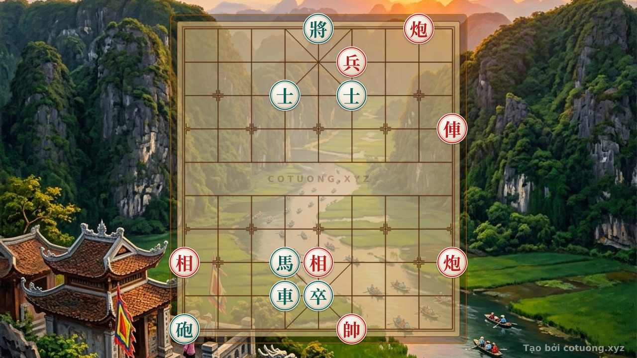 Thế cờ: Xiangqi (Chinese Chess) Board: Red Cannon Advances on File 2 Rank 10 - Direct Attack Plan on Black General — Cờ Tướng Online