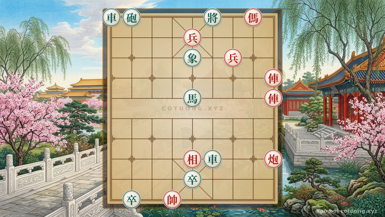 Thế cờ: Red General Chess: Defensive Tactics Against the Double Horse Leg Formation — Cờ Tướng Online