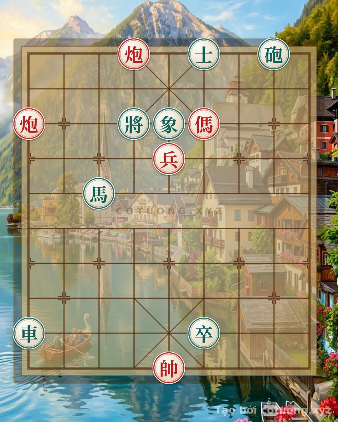Thế cờ: Black General's Defensive Tactics: Black Chariot 1 Directly Threatens Red General - A Life-and-Death Strategy — Cờ Tướng Online