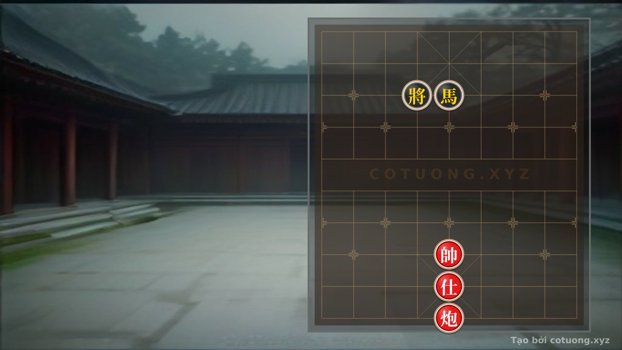 Thế cờ: Black General on File 4, Rank 8 - Tactical Endgame with Red Advisor and Cannon — Cờ Tướng Online
