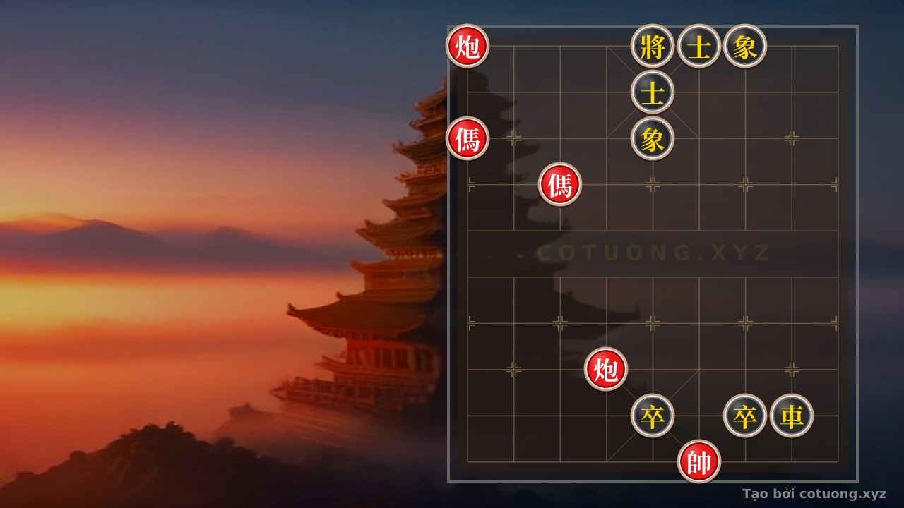 Thế cờ: Red Cannon on File 9, General on File 5: When the 'Chariot Thrust' Demands **Patience** and **Courage** of the Red — Cờ Tướng Online