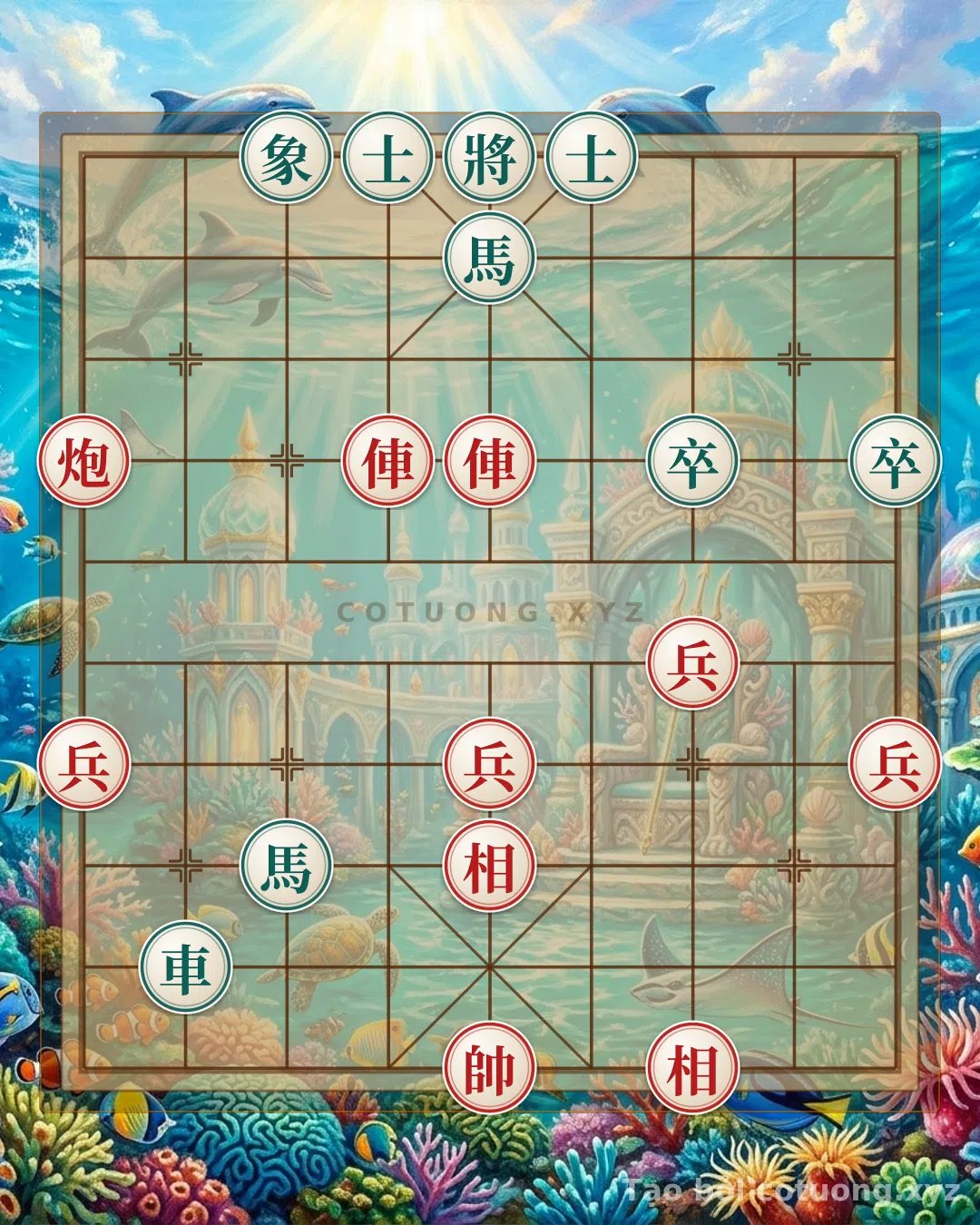 Thế cờ: The Secret to Breaking the Xiangqi #748e: The Double Chariot Cannon vs. Black's Two Horses and Two Pawns — Cờ Tướng Online