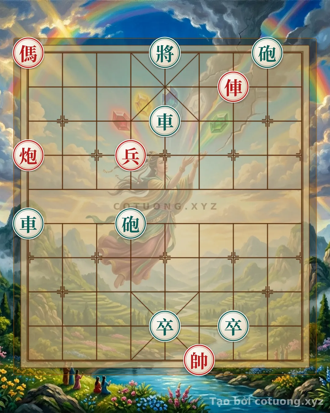 Thế cờ: Xiangqi - Red's Rook 5th File: Should Black Retreat to Rank 8 or Counterattack? — Cờ Tướng Online