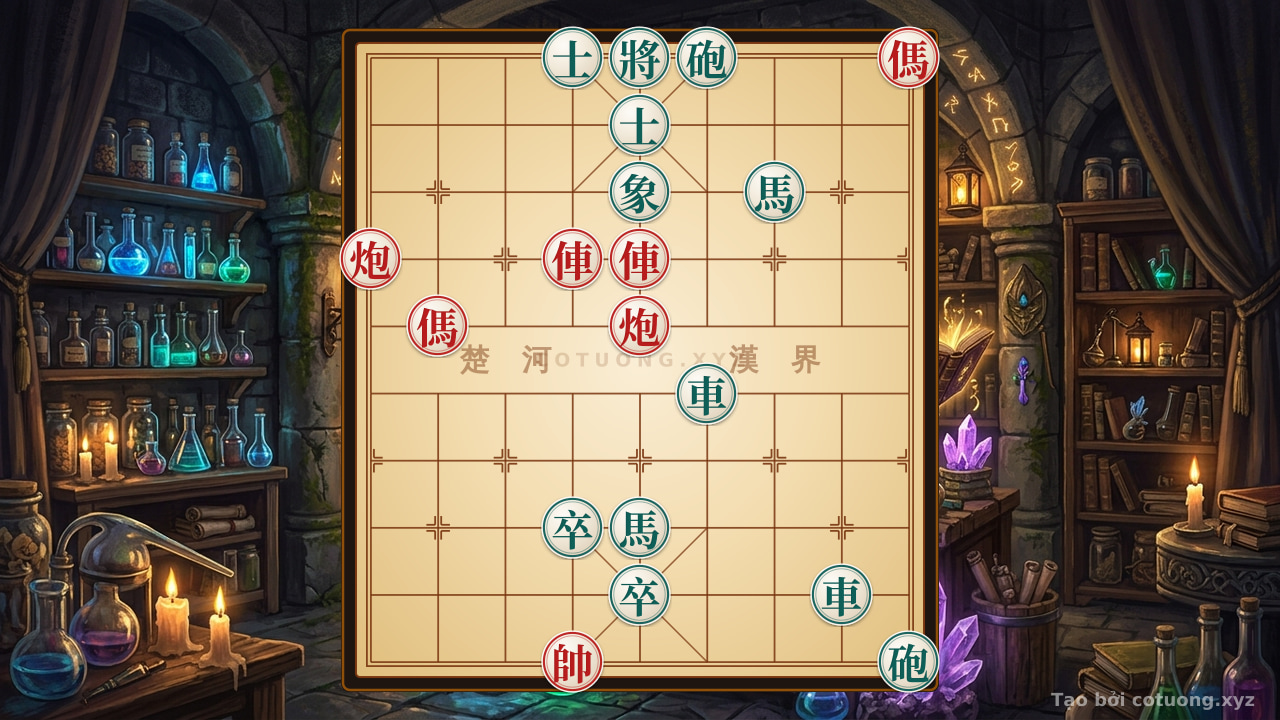 Thế cờ: Classic Checkmate: The Red Chariot's Piercing Strike - The Shortest Path to Victory in One Move — Cờ Tướng Online