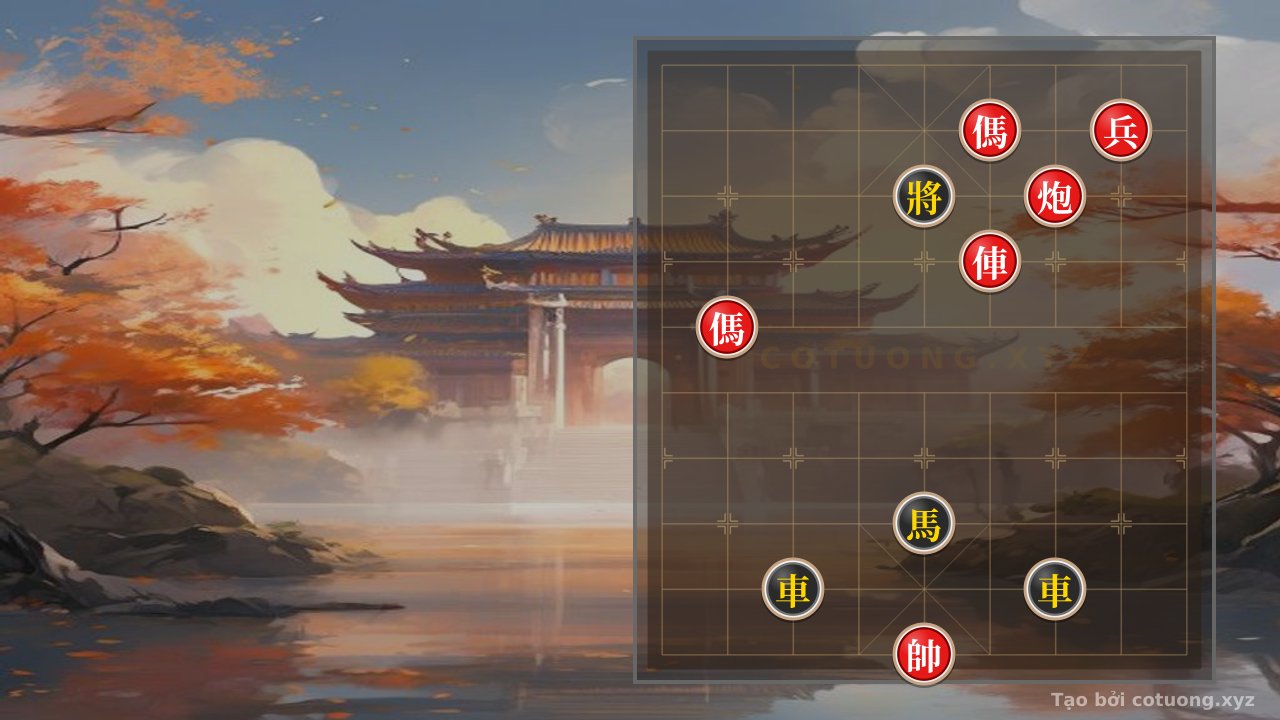 Thế cờ: Red General's Defeat: The Double Horse Strategy Wins in 5 Moves — Cờ Tướng Online