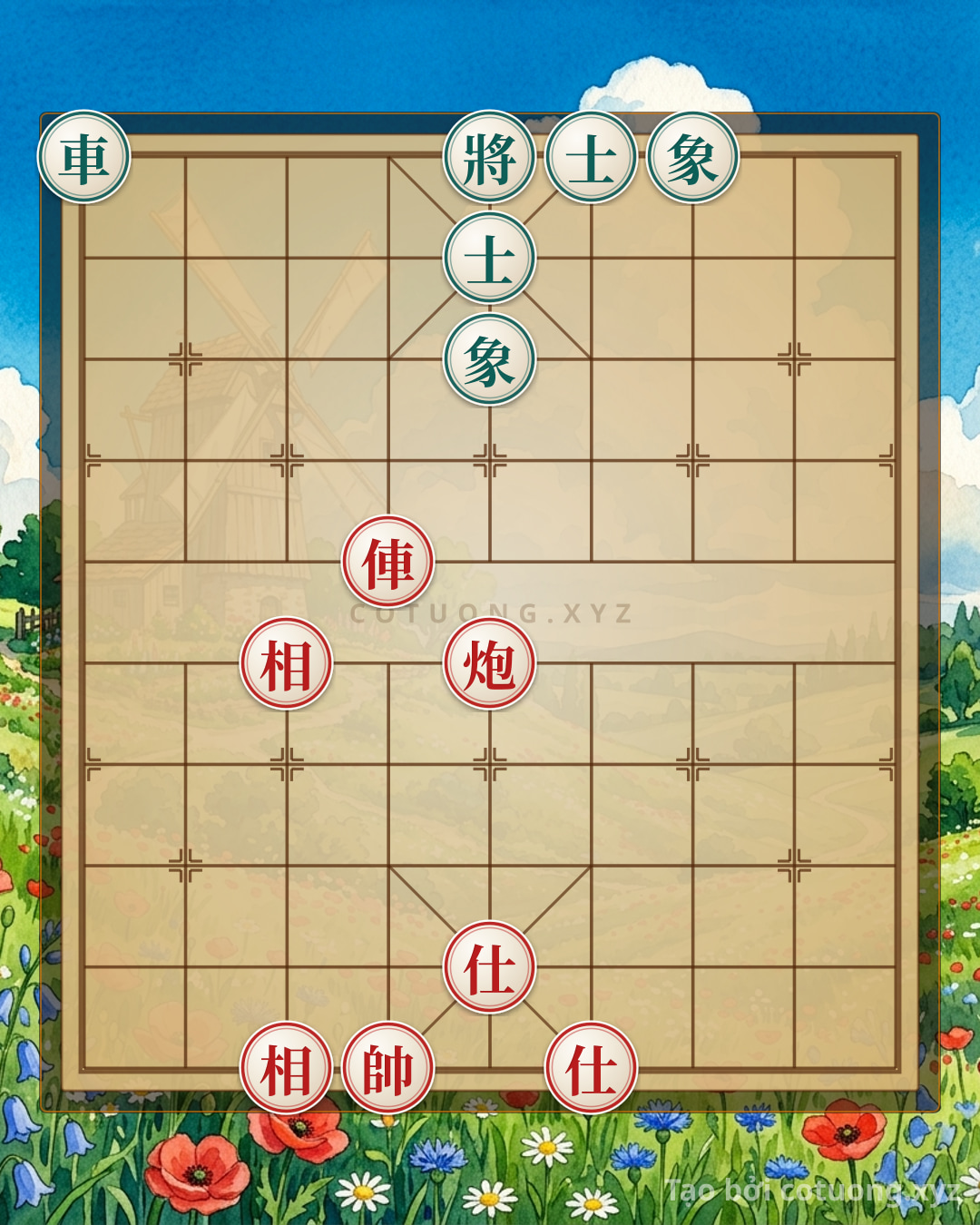 Challenge: The Black Chariot's Secret: The Sorrowful Move of the Red Cannon in a Classic Chess Formation - Can you solve it?