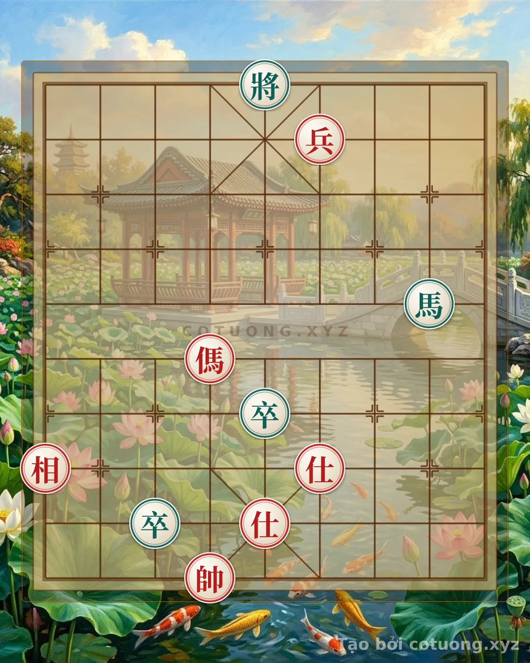 Thế cờ: Horse Pinning the Advisor and Minister: The Secret Tactics of Survival in Classic Checkmate #886b — Cờ Tướng Online