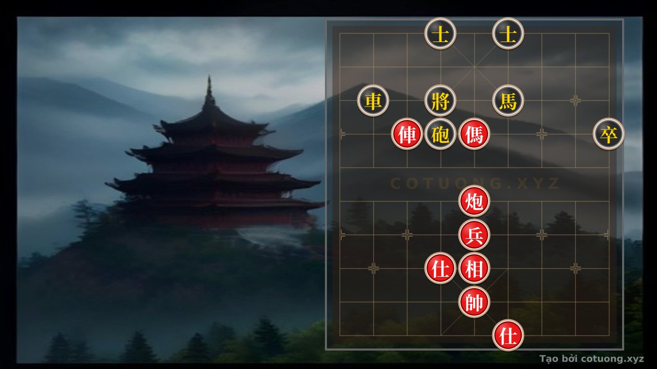 Thế cờ: Red General vs Black: Double Horse Legs, Cannon Trap Tactics — Cờ Tướng Online