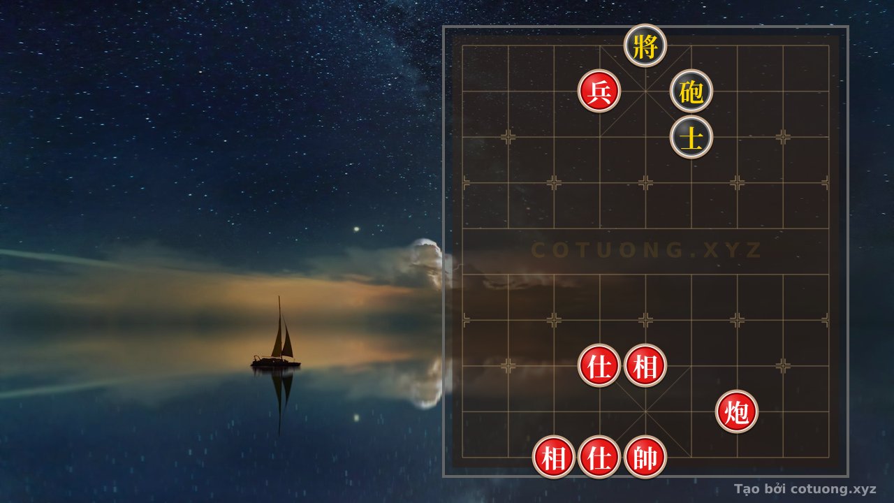 Thế cờ: Xiangqi (Chinese Chess) Position 'Black Cannon on File 6 - Dangerous Situation Amidst the Storm': 