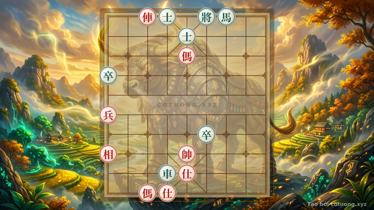 Thế cờ: The 'Red Rook on the 7th File' Formation - The 'Rook Thrust' Strategy in Xiangqi — Cờ Tướng Online