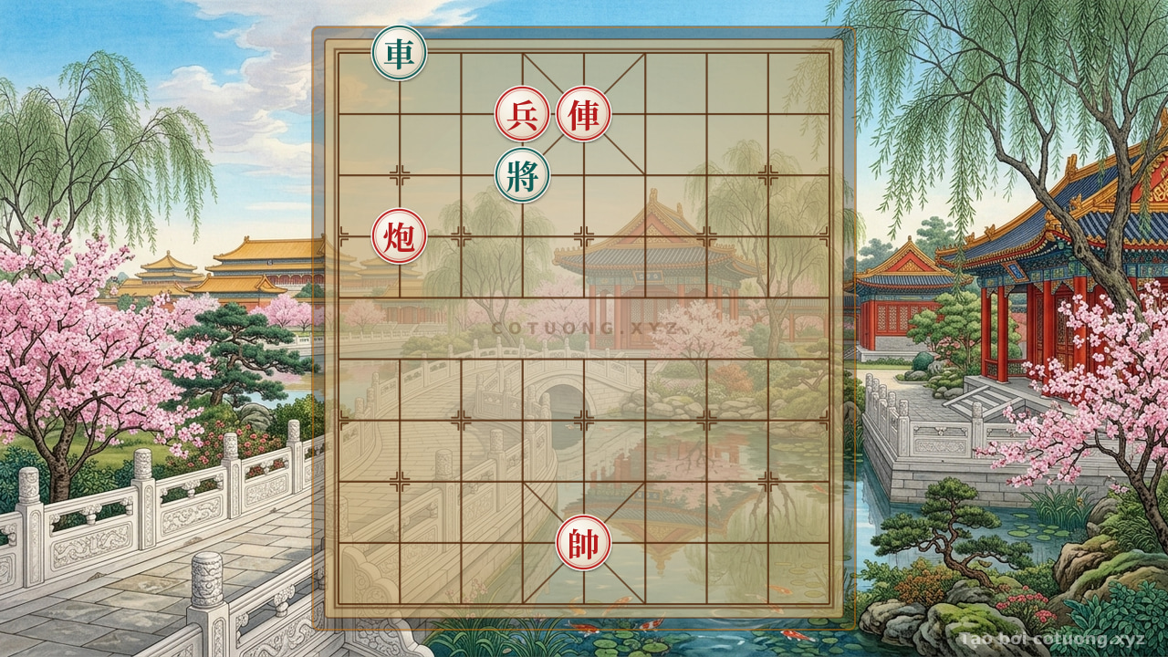 Thế cờ: Red General Chess: The Secret of the Red Chariot Breaking Out of the Black Cannon's Trap — Cờ Tướng Online