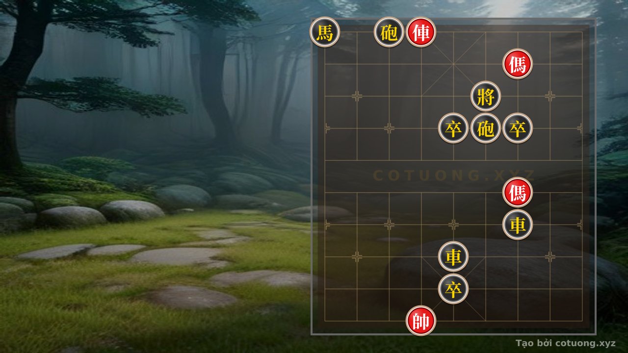 Thế cờ: Modern Xiangqi Position: Black Cannon Waits, Red Chariot Roars — Cờ Tướng Online