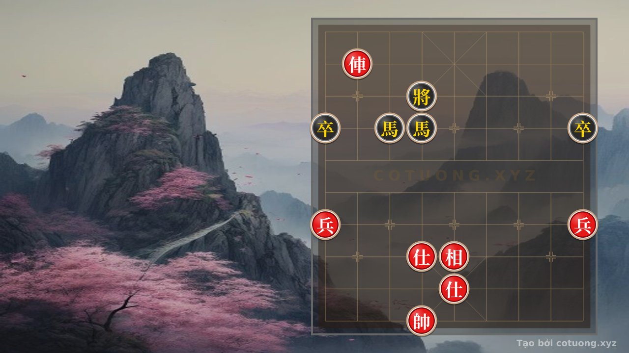 Thế cờ: Red Chariot on 8th File, 9th Rank: The Double Horse Legs Strategy in Chinese Chess — Cờ Tướng Online
