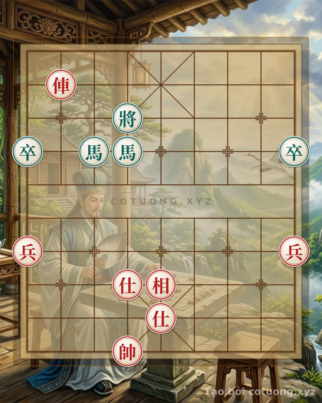 Challenge: Red Chariot on 8th File, 9th Rank: The Double Horse Legs Strategy in Chinese Chess - Can you solve it?