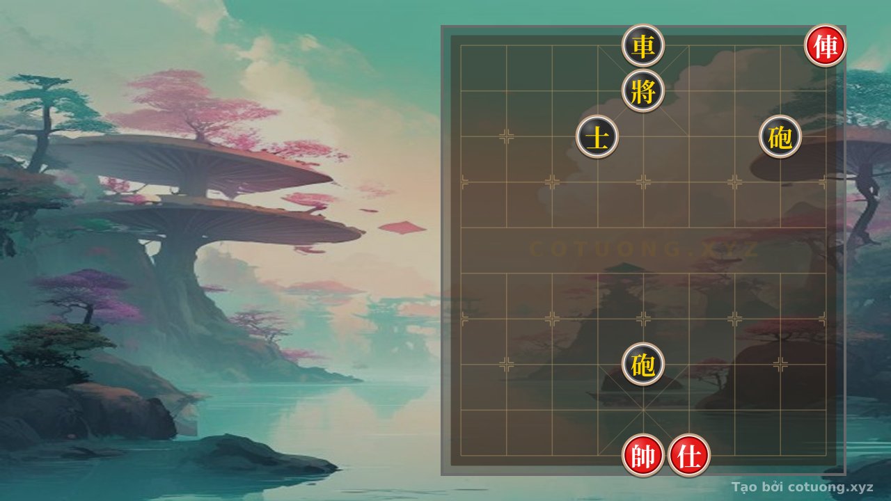 Thế cờ: Black's Strong Defense: Black Rook on File 5 - Black Advisor on File 4 - Black Cannon on File 8 — Cờ Tướng Online