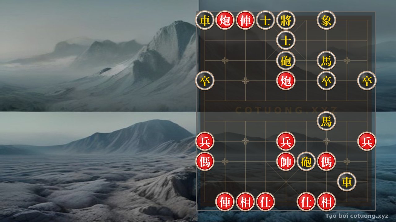 Thế cờ: Red General: Crushing the Black Horse Exchange in 3 Moves — Cờ Tướng Online