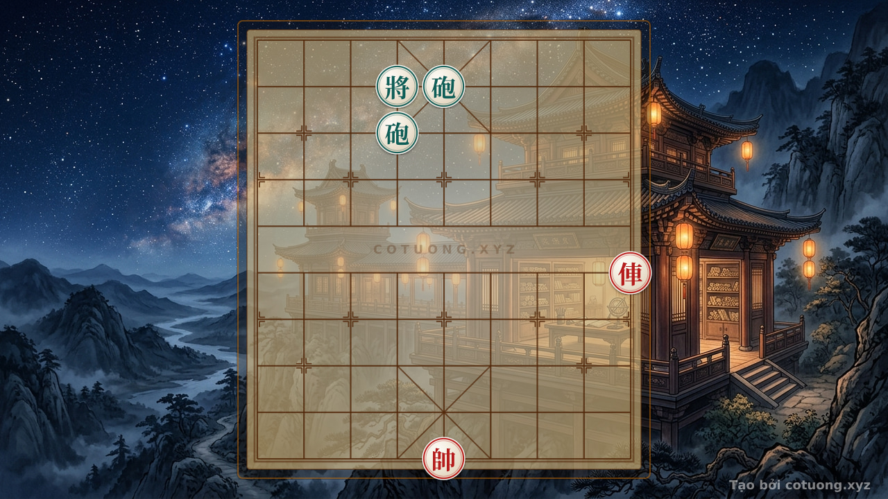 Thế cờ: Xiangqi: Breaking the Black Defense with a Rook Straight Attack — Cờ Tướng Online