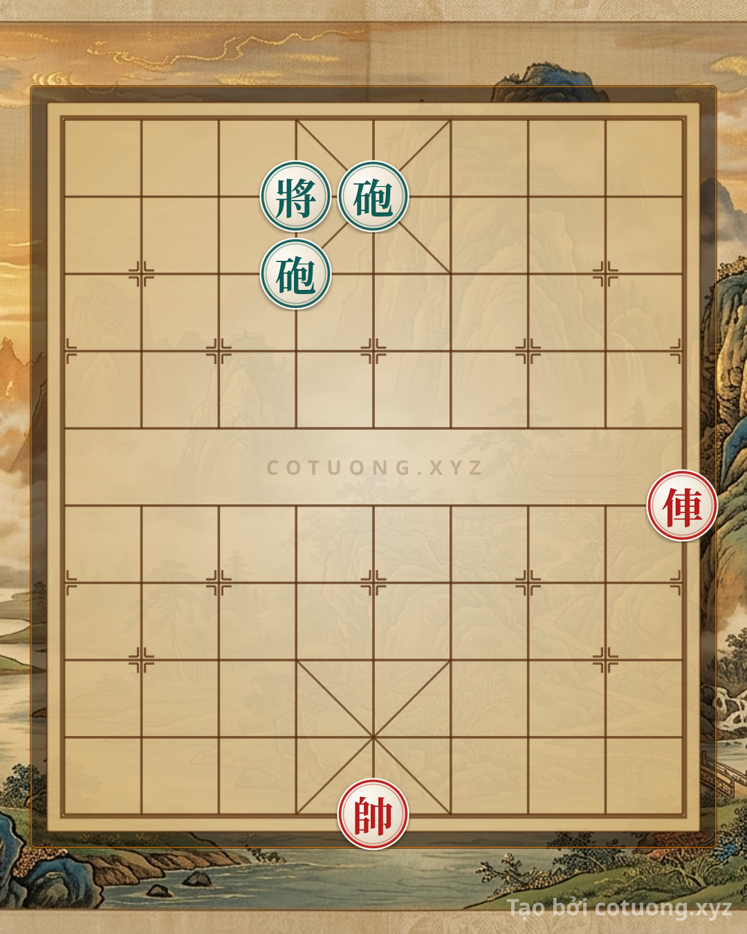 Thế cờ: Xiangqi: Breaking the Black Defense with a Rook Straight Attack — Cờ Tướng Online