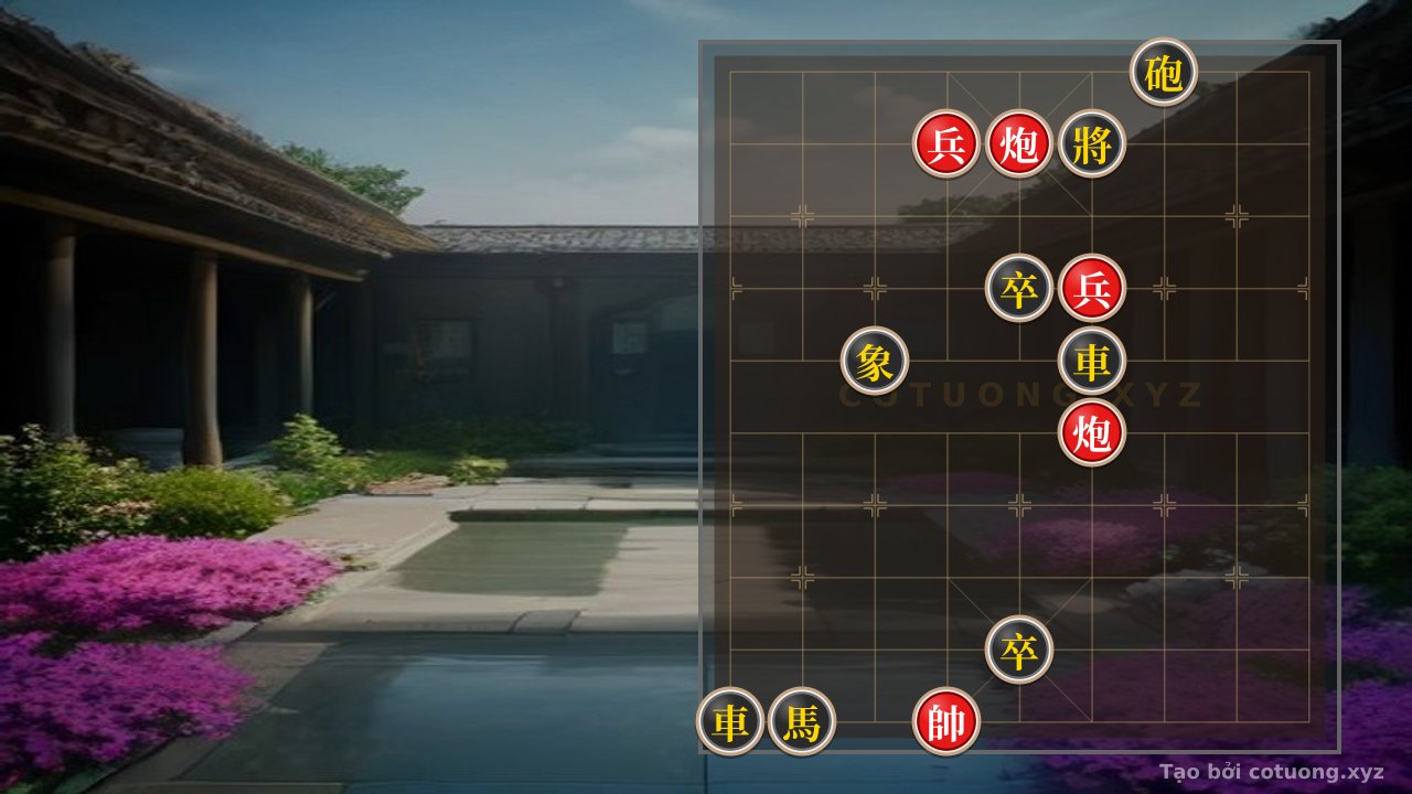 Thế cờ: Red Cannon on File 7, Rank 10: The Secret to Attacking Black Pawn on File 5, Rank 7 in the General's Chessboard — Cờ Tướng Online