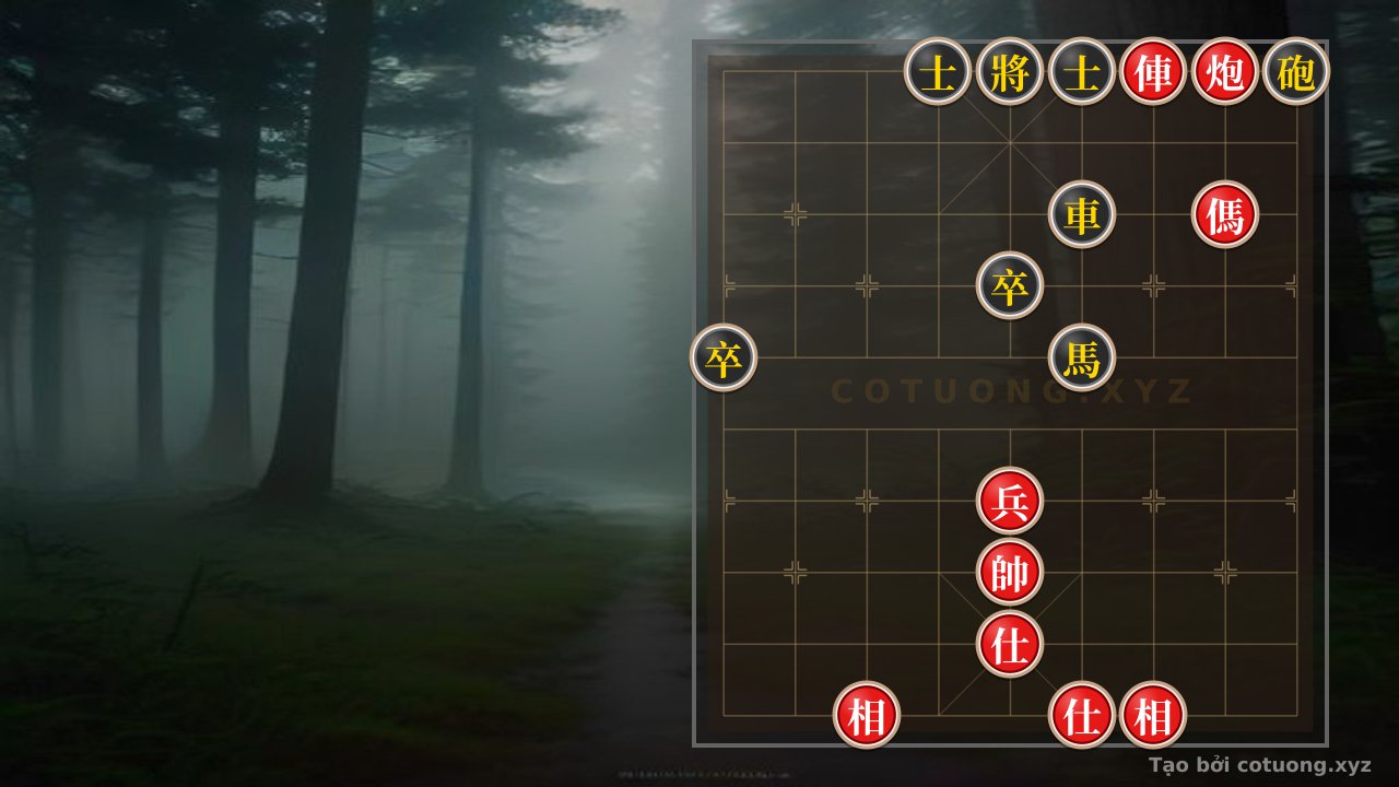 Thế cờ: Xiangqi Puzzle #4fe5: When the Red Rook, Cannon, Horse, and Pawn Meet Their Fate - Which Move Breaks the Deadly Formation? — Cờ Tướng Online