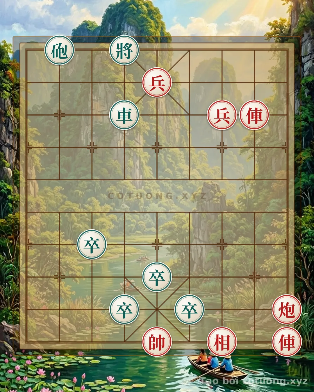 Thế cờ: Black's Trap: Red's Retreat to 5th Rank 8th File is a Fatal Mistake for Red — Cờ Tướng Online