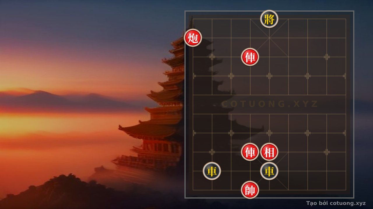 Thế cờ: Classic Checkmate Trick: 2 Red Chariots and Cannons Crush 2 Black Chariots in an Instant - River of Chess Tactics #e076 — Cờ Tướng Online