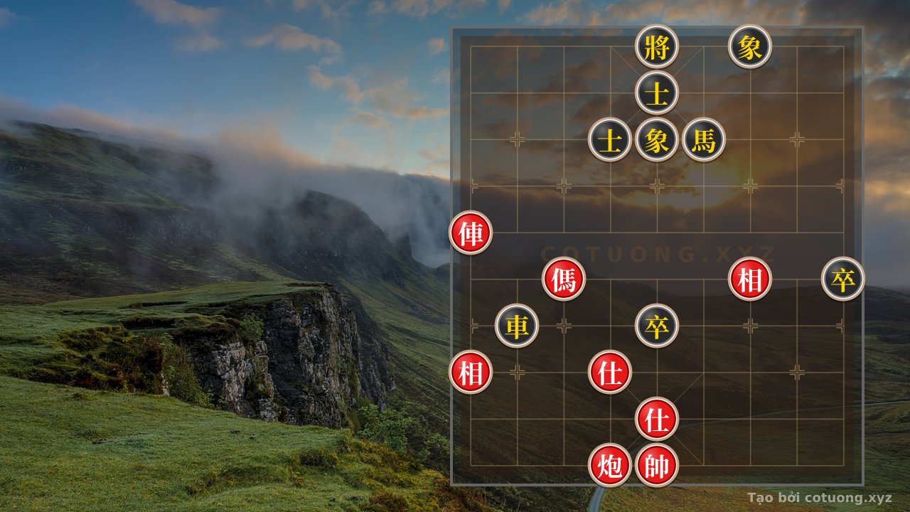 Thế cờ: Practical Tactics: Red's Rook-Cannon-Horse-2-Advisors-2-Elephants vs. Black's Rook-Horse-2-Pawns-2-Advisors-2-Elephants — Cờ Tướng Online