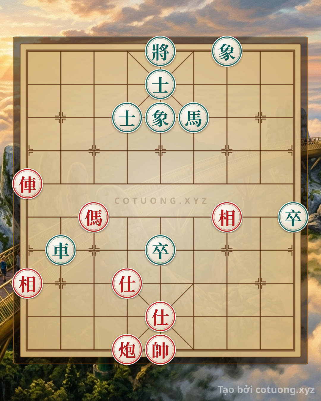 Challenge: Practical Tactics: Red's Rook-Cannon-Horse-2-Advisors-2-Elephants vs. Black's Rook-Horse-2-Pawns-2-Advisors-2-Elephants - Can you solve it?