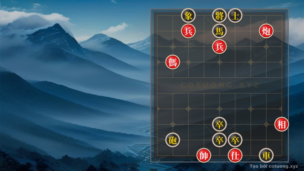 Thế cờ: Art of Defensive Counterattack: Neutralizing the Red's Killer Move in a Level 1/10 General's Position — Cờ Tướng Online