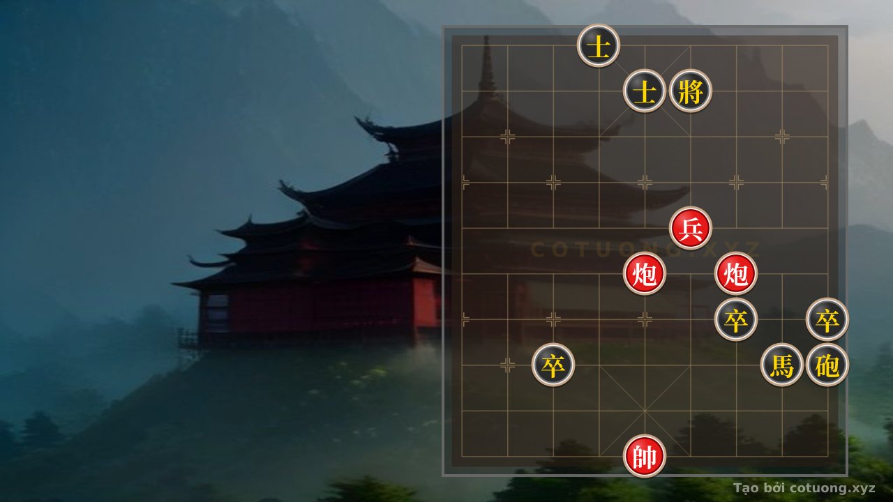 Thế cờ: Xiangqi: Red General's Tactical Checkmate - Defeating Black in 5 Moves — Cờ Tướng Online