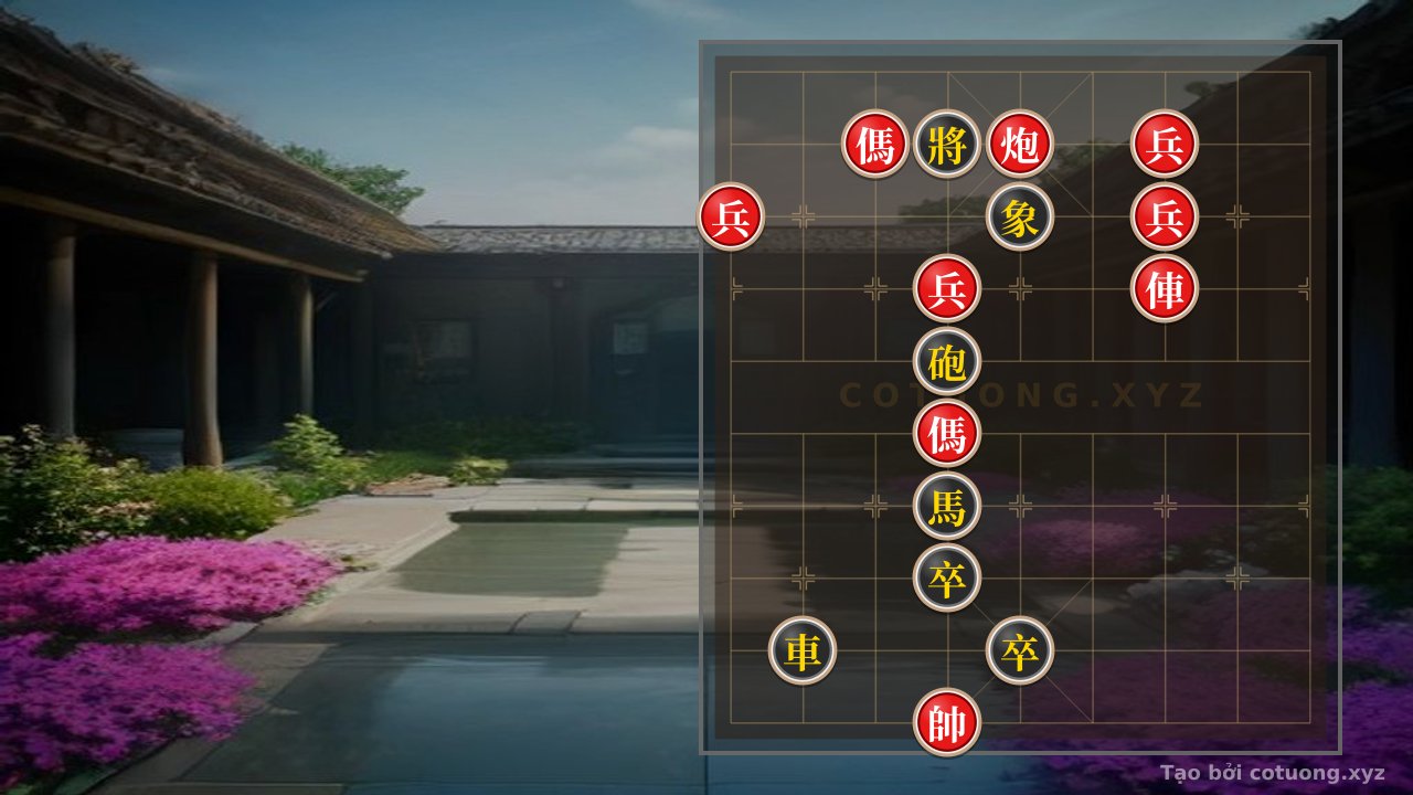 Thế cờ: Xiangqi: Strategy for the Black Chariot Lining Up on the 2nd Rank in the Double Horse Face-to-Face Formation — Cờ Tướng Online