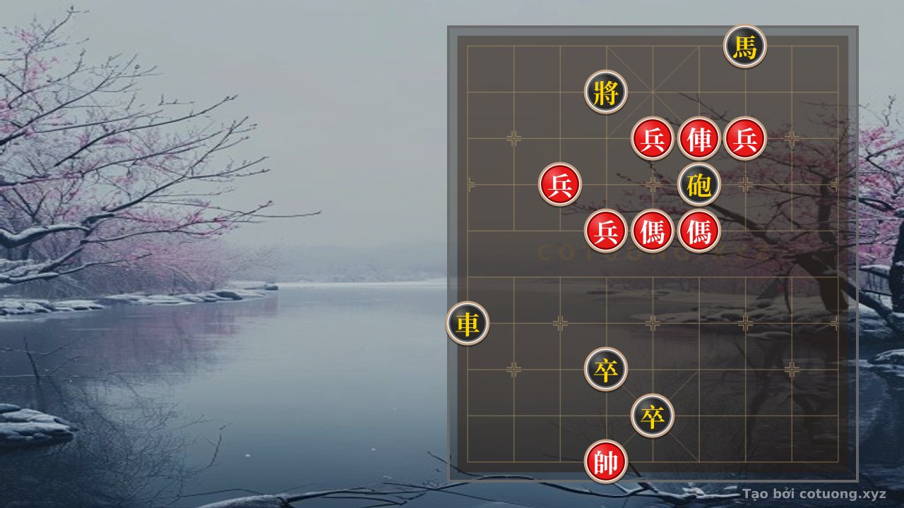 Thế cờ: Xiangqi: Black's Strategic Checkmate with Double Red Horses — Cờ Tướng Online