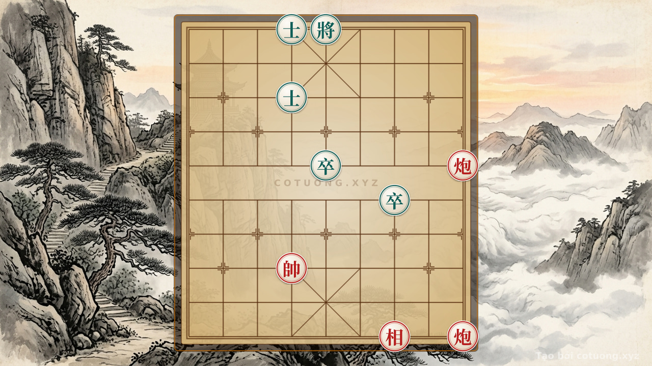 Thế cờ: Red Cannon on 1st File, 6th Rank, Piercing Straight to Black General - Winning Tactics in Just 3 Moves! — Cờ Tướng Online