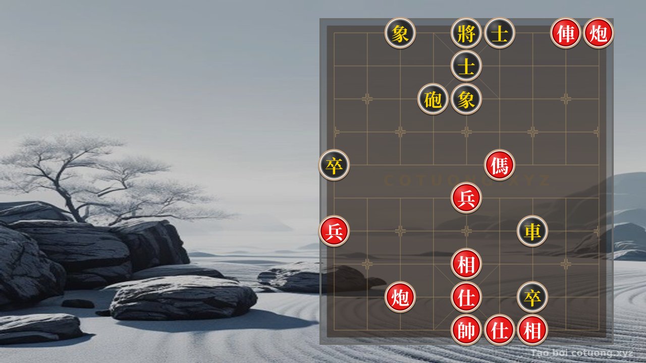 Thế cờ: Playing Xiangqi like the Red Flag Battle: Red Cannon on File 7 charges Black Horse on File 4 — Cờ Tướng Online