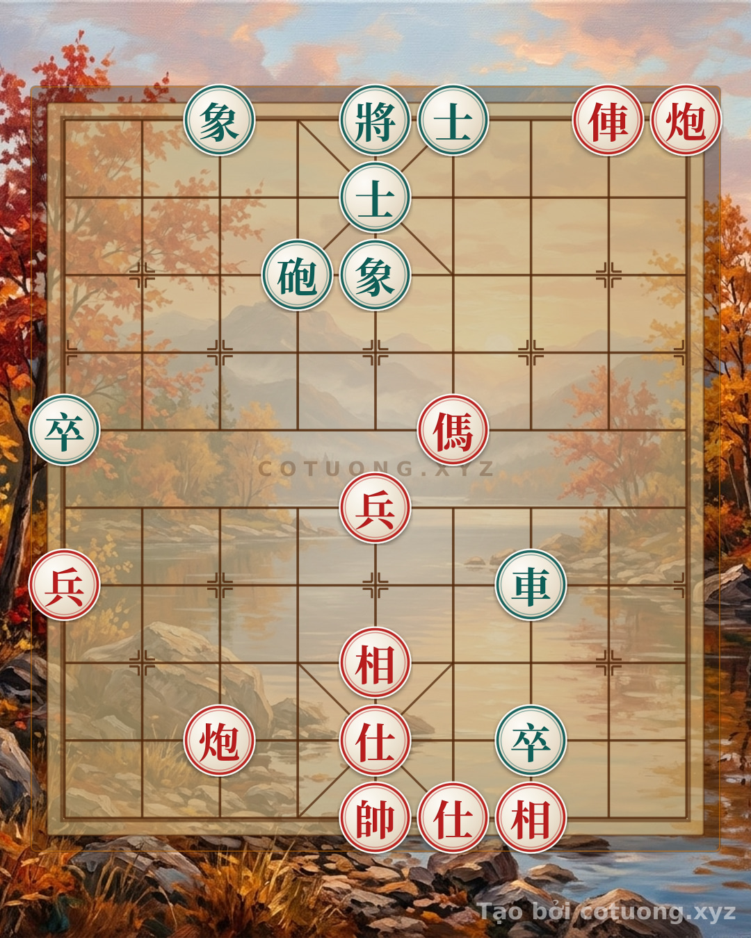 Thử Thách: Đánh cờ tướng như chiến trận Xích Bích: Pháo Đỏ lộ 7 tấn mã Đen lộ 4 - Bạn có thể giải được?
