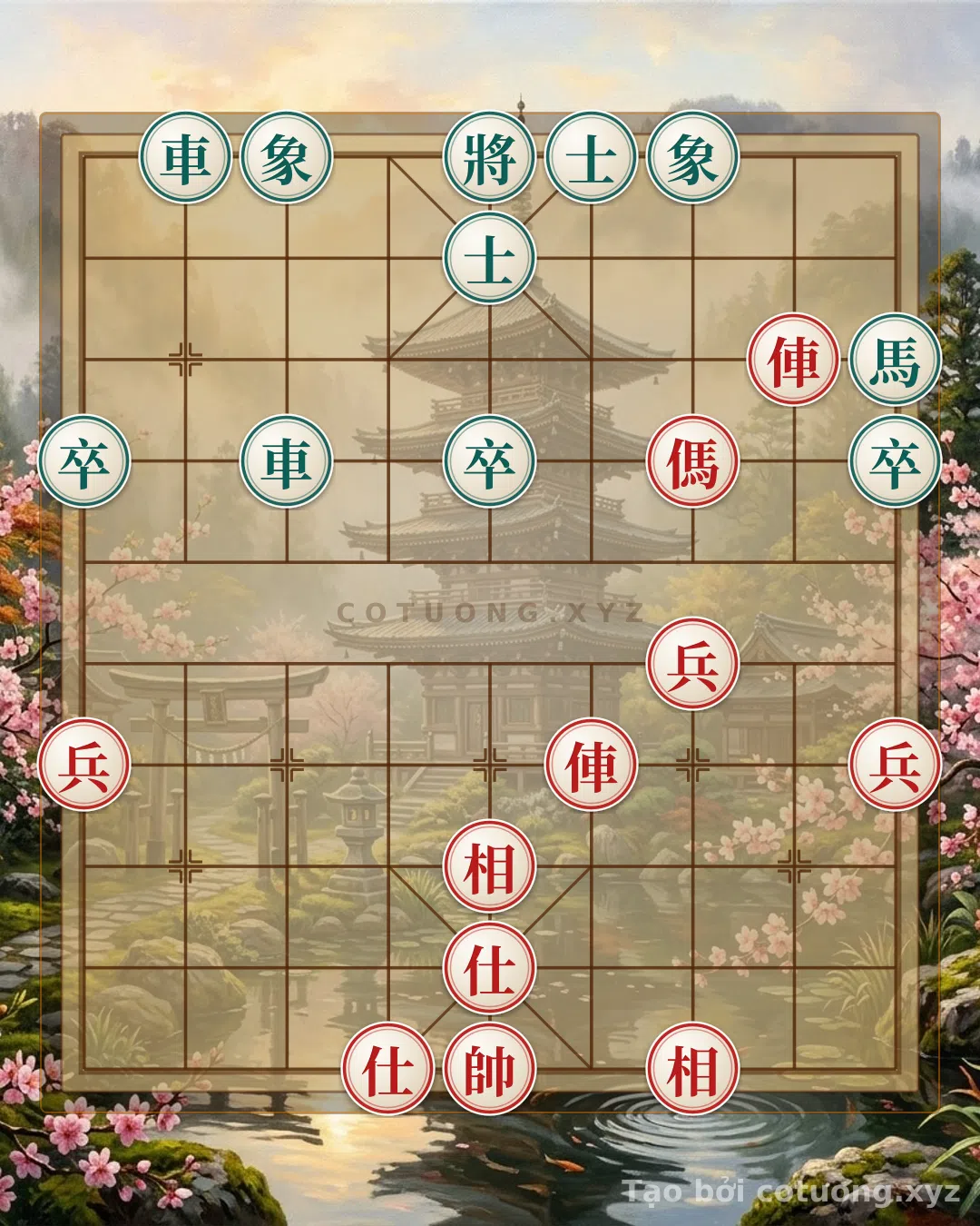 Thế cờ: Red Chariot Attack: The Double Horse Leg Strategy in Xiangqi — Cờ Tướng Online