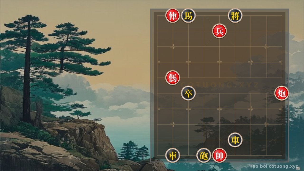 Thế cờ: Red General's Breakthrough: Rook 8 Directly Attacks the Black General - Basic Tactics — Cờ Tướng Online