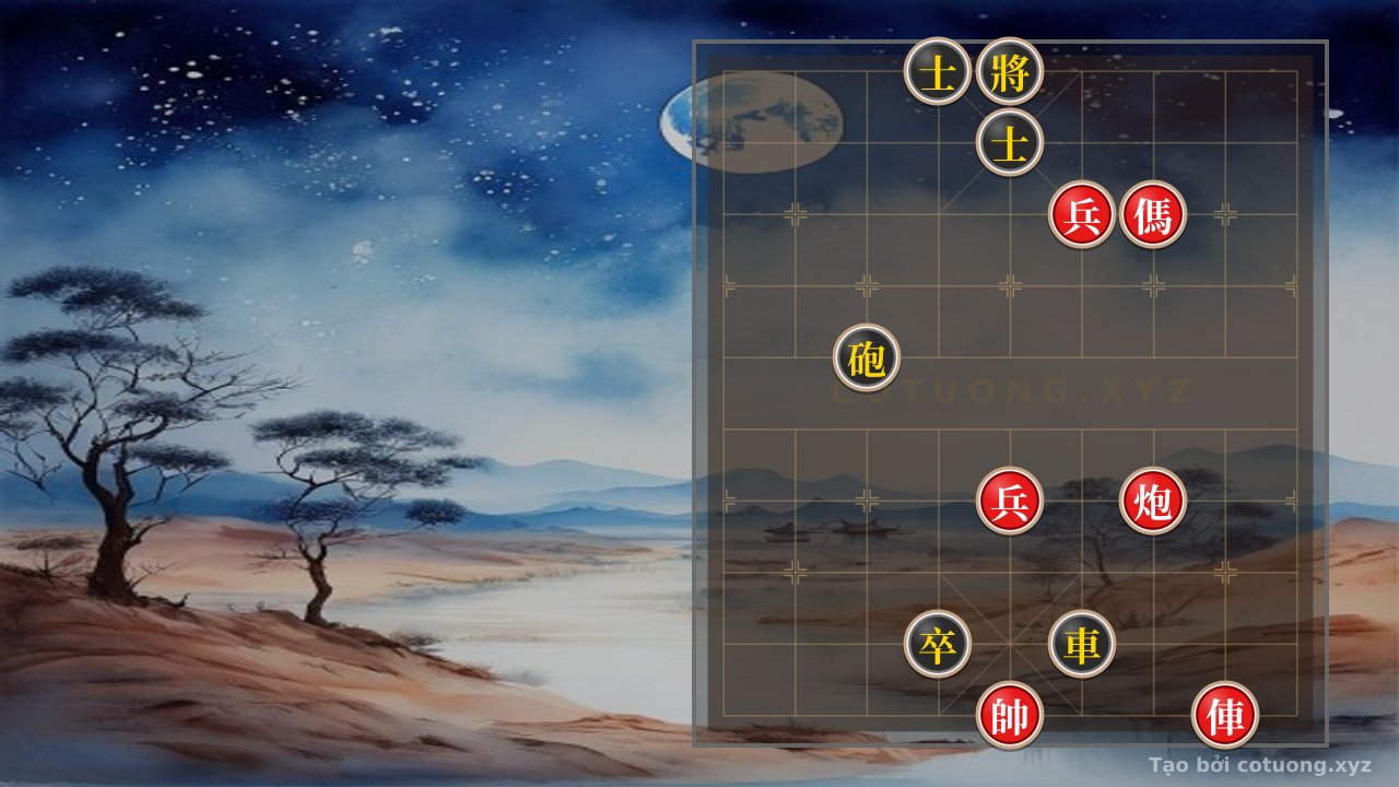 Thế cờ: Red's Xiangqi: 'Chariot's Straight Thrust' Tactic - Checkmating Black in 3 Moves — Cờ Tướng Online