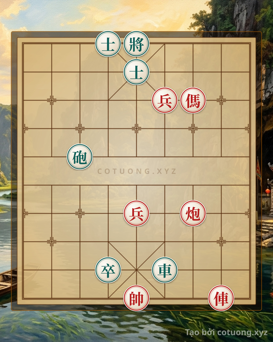 Challenge: Red's Xiangqi: 'Chariot's Straight Thrust' Tactic - Checkmating Black in 3 Moves - Can you solve it?